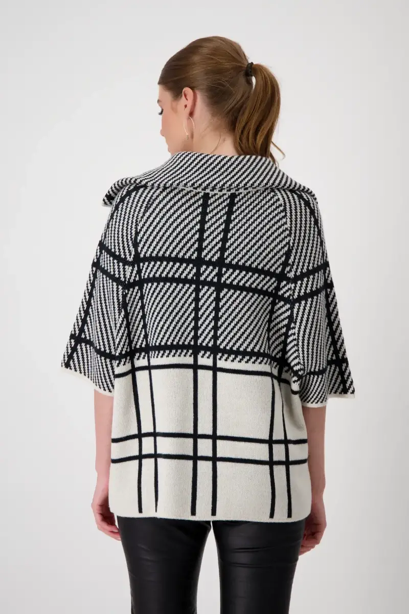 Monari Strickcape Karo Neueste Mode