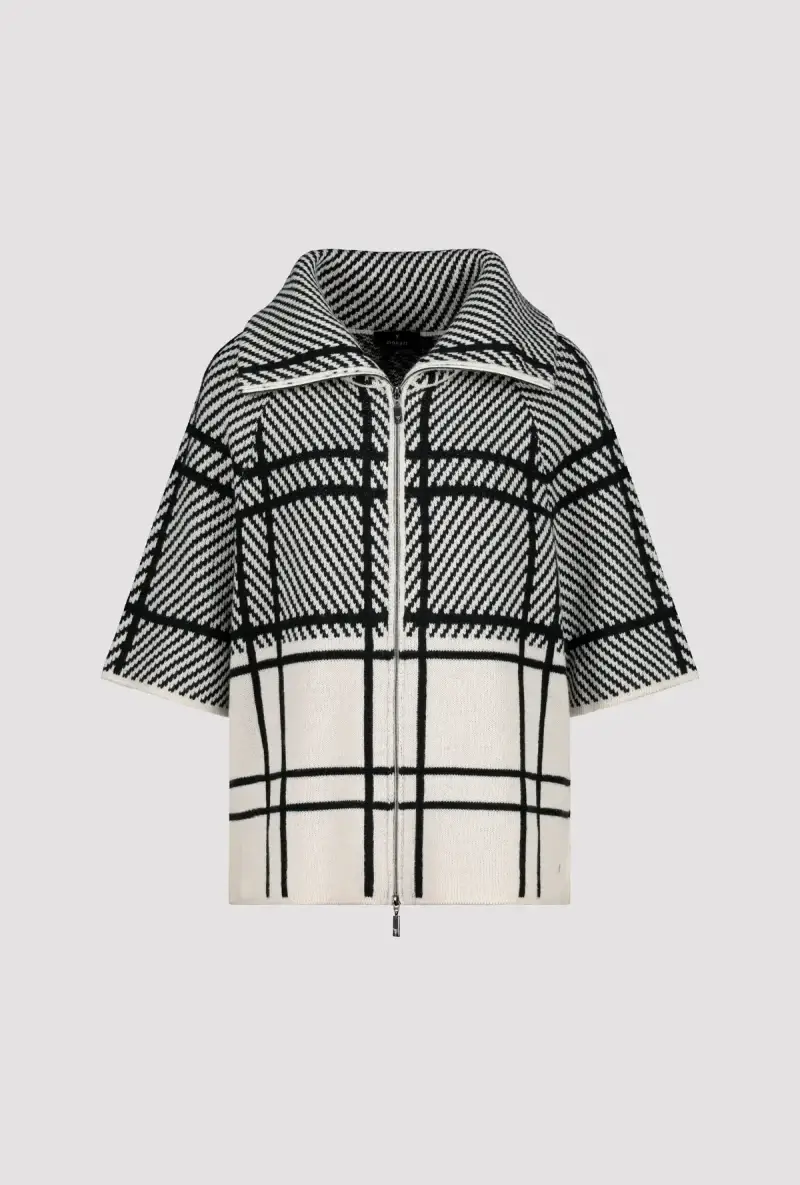 Monari Strickcape Karo Neueste Mode
