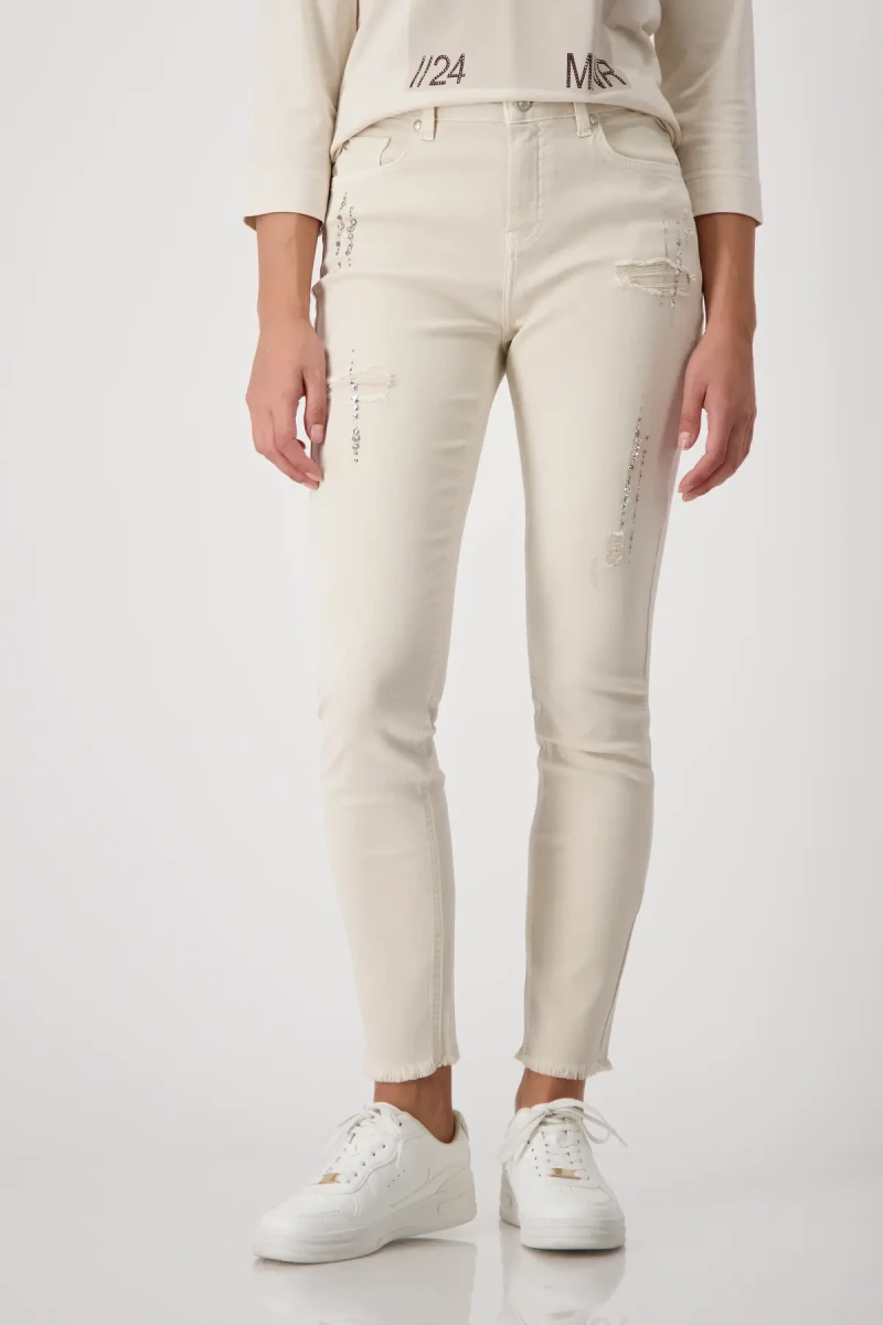 Monari Destroyed Jeans mit Strass Exklusive Angebote