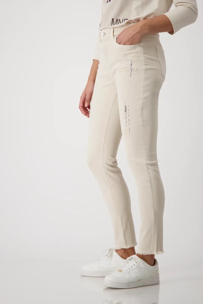 Monari Destroyed Jeans mit Strass Exklusive Angebote
