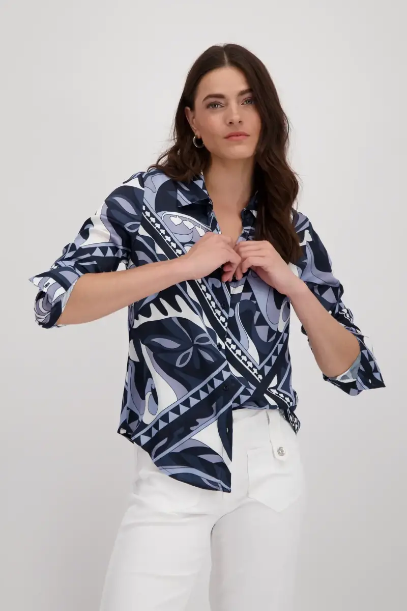 Monari Satin Bluse mit Ornamentmuster Sonderangebote