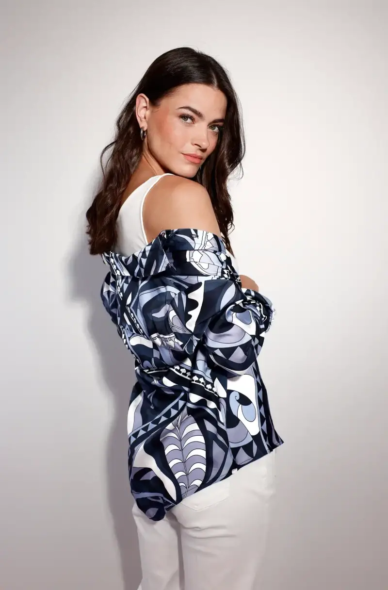 Monari Satin Bluse mit Ornamentmuster Sonderangebote