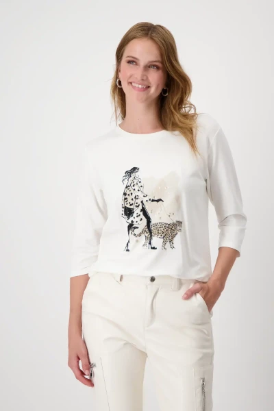 Monari Shirt mit High Heels Print Kostenlose Rückgabe