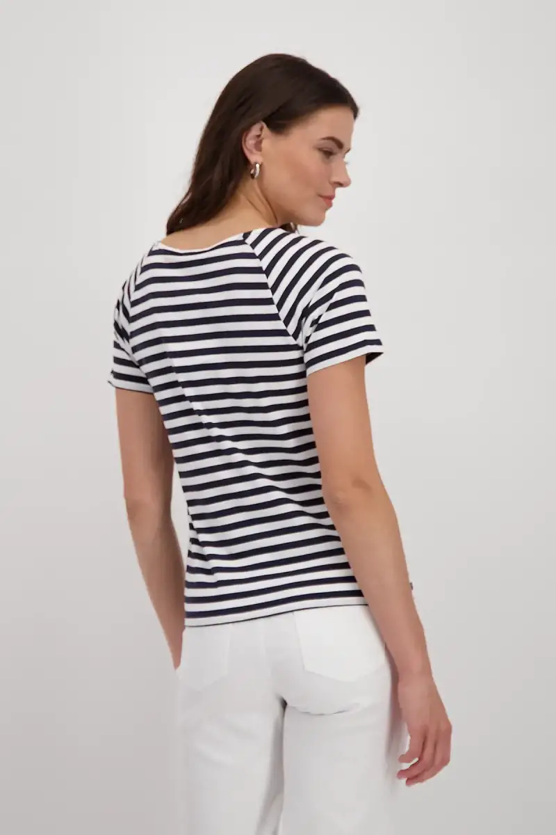 Monari Ringel Shirt mit Frauen Zeichnung Begrenzte Freigabe