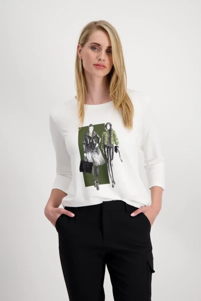 Monari T Shirt mit Strass Schrift Letzte 2 Tage