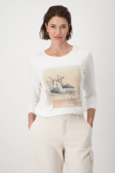 Monari T-Shirt mit Blumen Print und Strass Bis zu 50% Rabatt