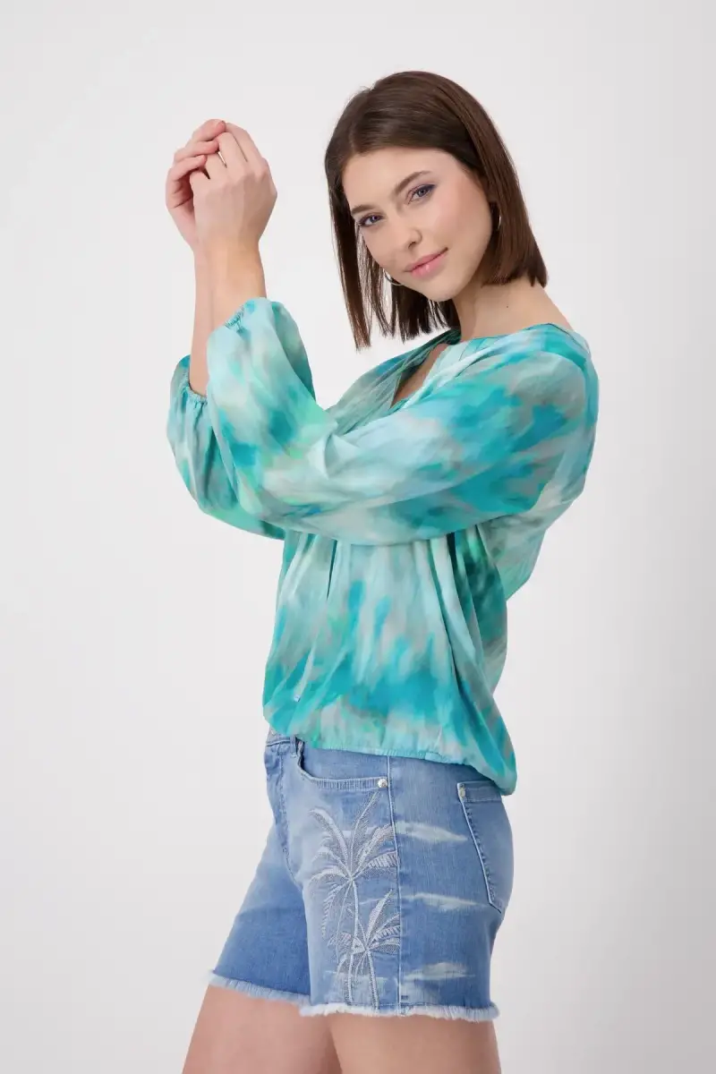 Monari Luftige Bluse mit Batikmuster Fabrikladen