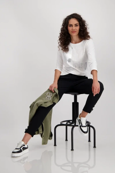 Monari Shirt mit Schmuckschrift Auslauf