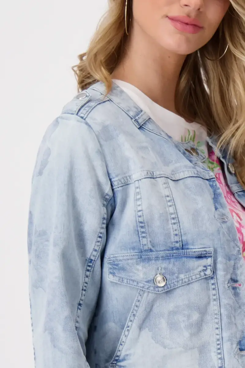 Monari Jeansjacke mit Blumenmuster Sonderangebot