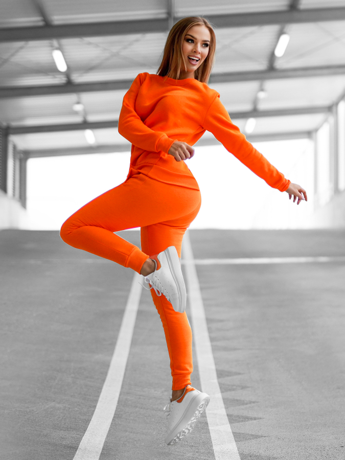 Ozonee Damen Trainingsanzug Orange OZONEE 70 Neuheiten