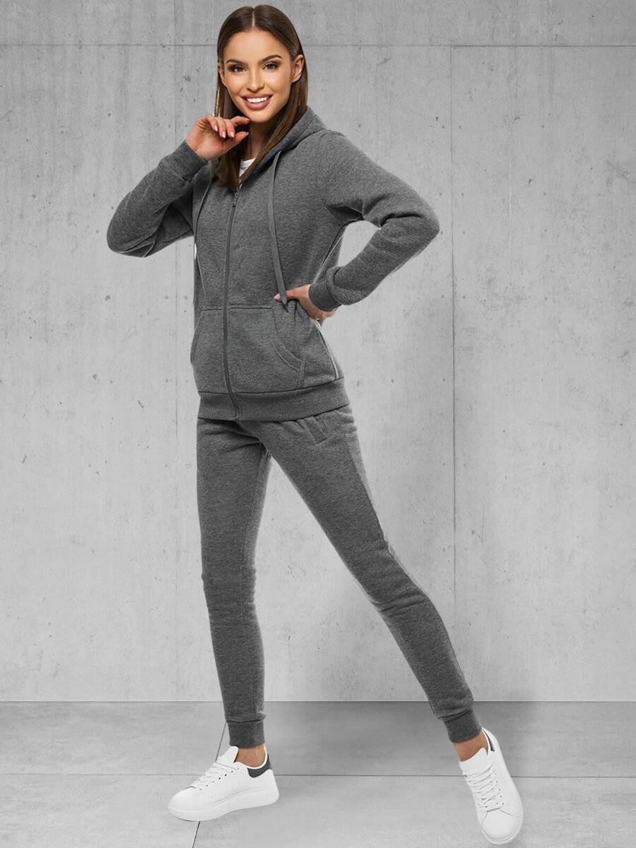 Ozonee Damen Trainingsanzug Dunkelgrau OZONEE 48 Bis zu 65% Rabatt