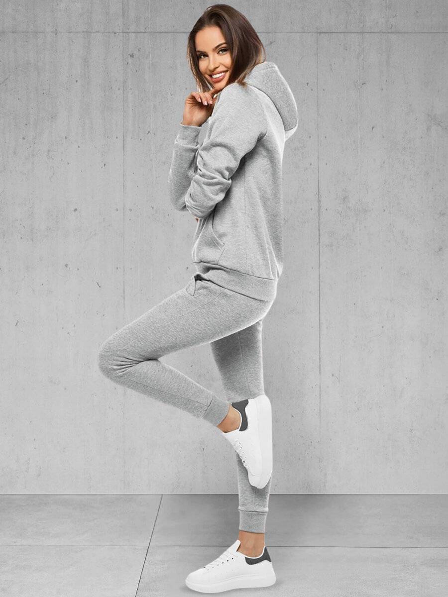 Ozonee Damen Trainingsanzug Grau OZONEE 22 Super Rabatt