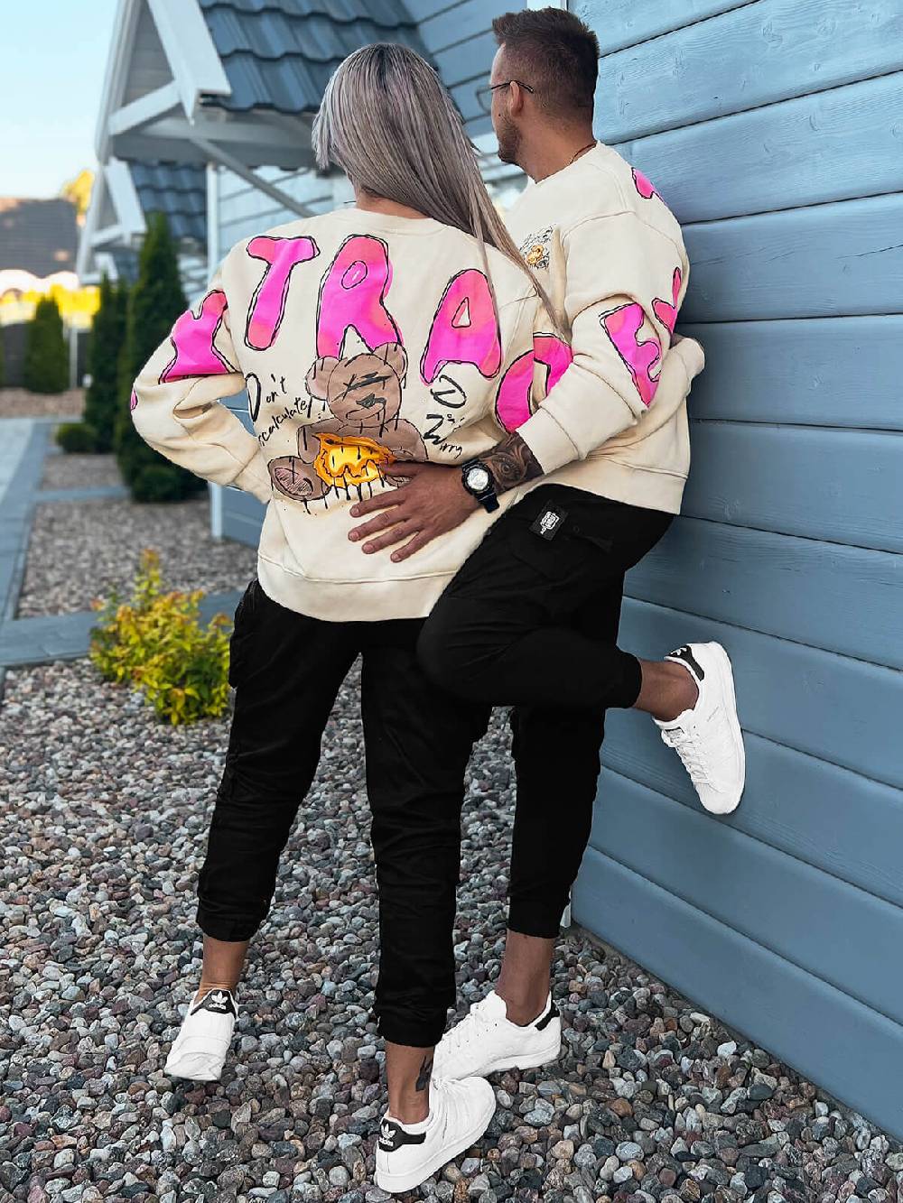 Ozonee Sweatshirts für Paare 17 Beige Begrenzt auf 3 Tage