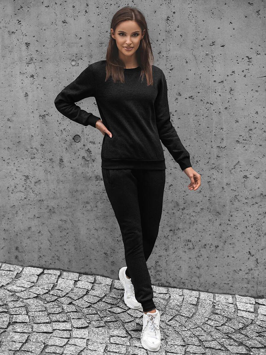 Ozonee Zweiteiliges Trainingsanzug-Set Schwarz OZONEE JS/CKW01 Top Angebot