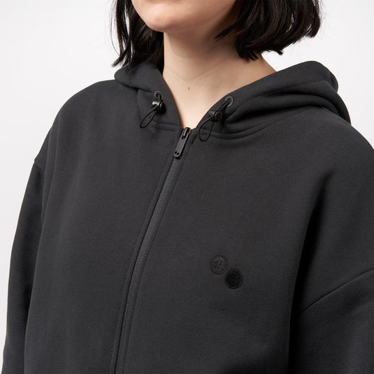Pinqponq Zipped Hoodie - Peat Black (Unisex) Nur noch ein Tag übrig