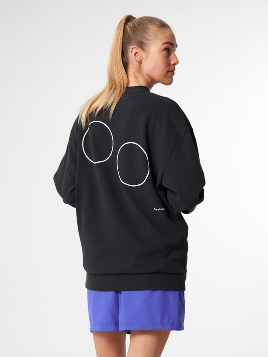 Pinqponq Sweatshirt - Circles Peat Black (Unisex) Kostenloser Versand