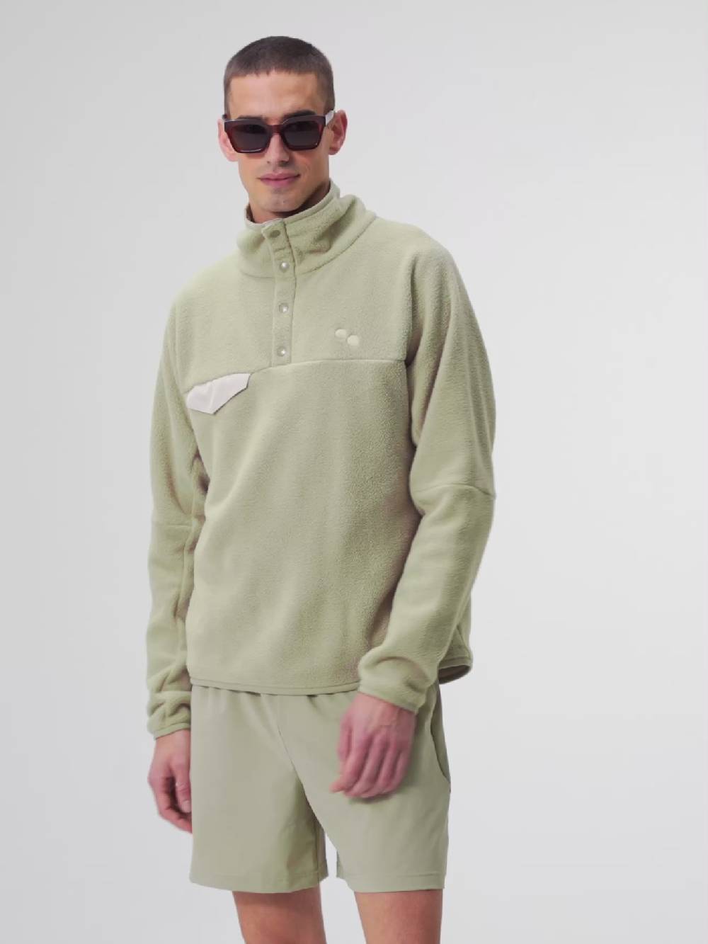 Pinqponq Fleece Pullover - Reed Olive (Unisex) Riesige Ersparnisse
