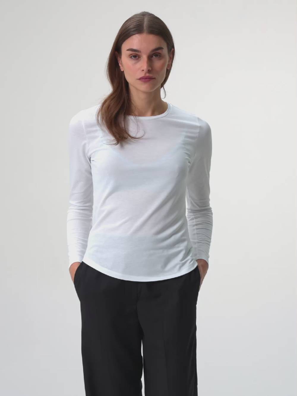 Pinqponq Longsleeve TENCEL™ - Wooden White (Female) JETZT KAUFEN