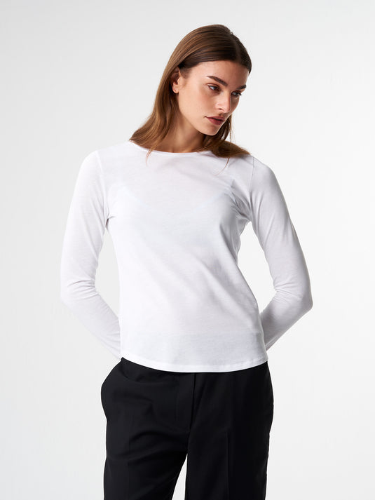 Pinqponq Longsleeve TENCEL™ - Wooden White (Female) JETZT KAUFEN