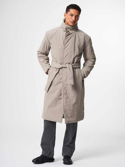 Pinqponq Padded Trench Coat - Cement Taupe (Unisex) Neueste Stile