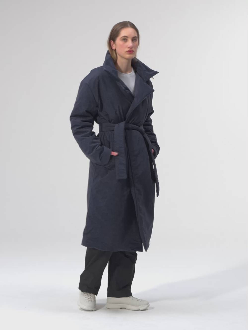 Pinqponq Padded Trench Coat - Fjord Navy (Unisex) Letzte 2 Tage