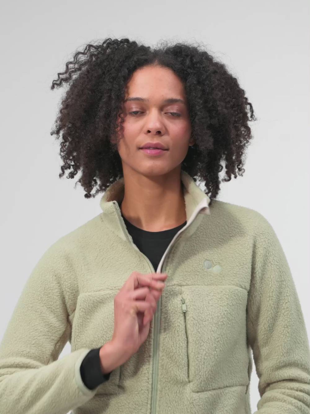 Pinqponq Fleece Jacket - Reed Olive (Female) Bis zu 65% Rabatt