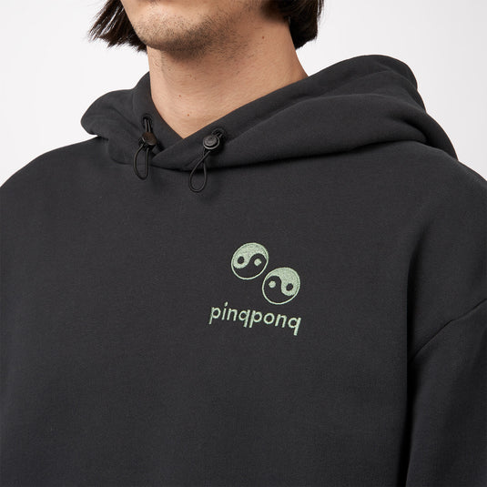 Pinqponq Hoodie - Peat Black Yin Yang (Unisex) Nur für heute