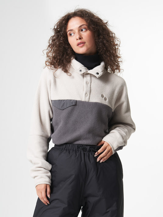 Pinqponq Fleece Pullover - Tune Beige (Unisex) Sonderangebot der Fabrik