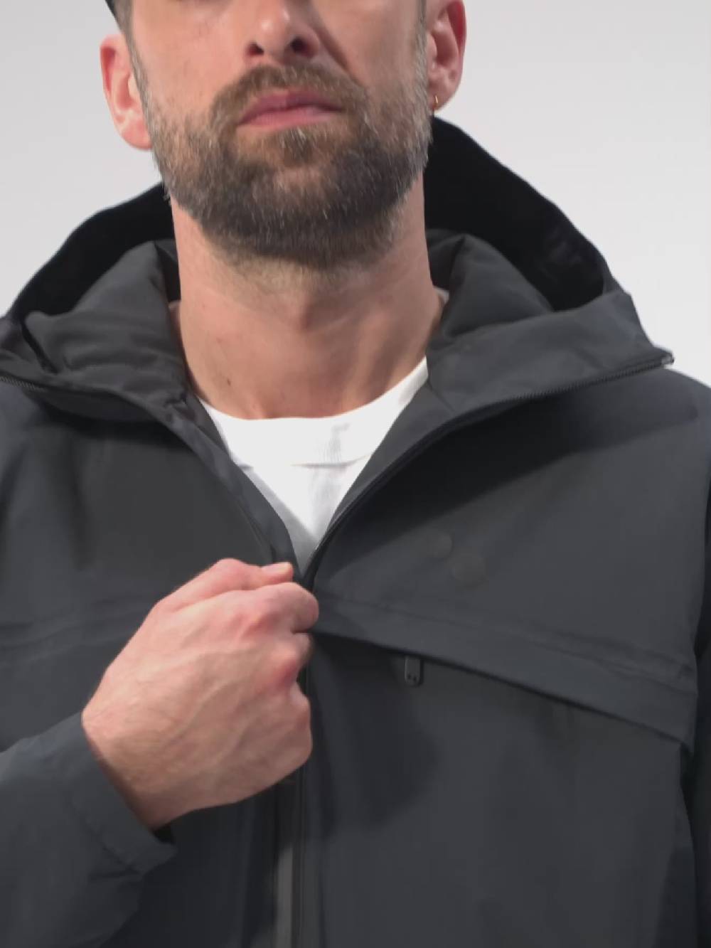 Pinqponq Hoodie Jacket - Peat Black (Male) Im Verkauf