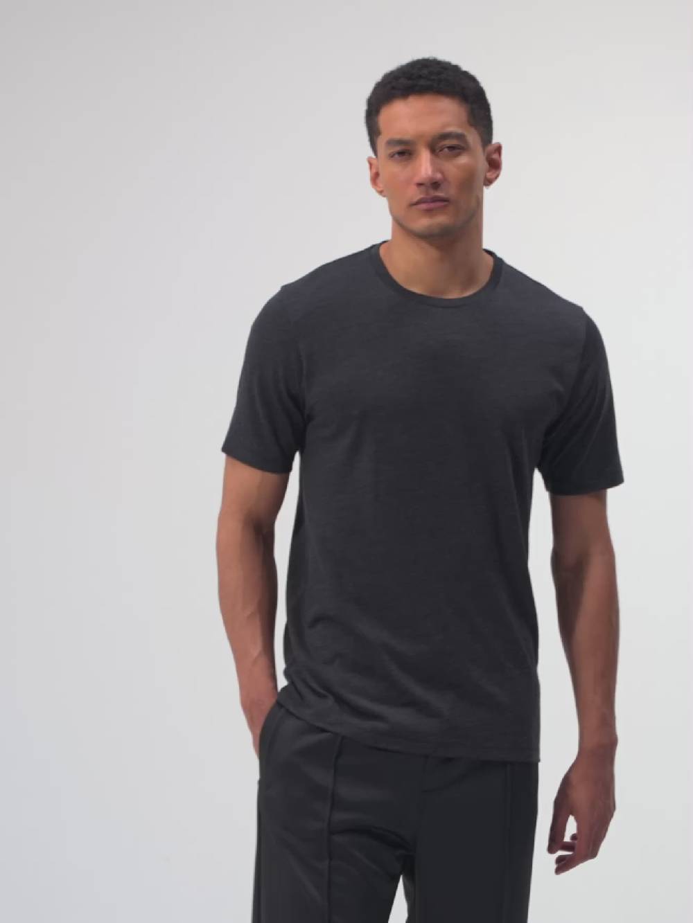 Pinqponq T-Shirt Merino - Dark Grey Melange (Male) zollfrei