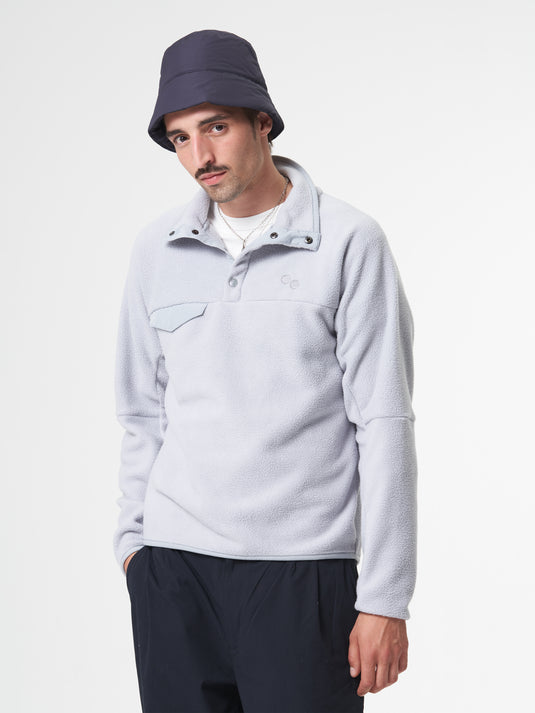 Pinqponq Fleece Pullover - Iced Grey (Unisex) Auslauf