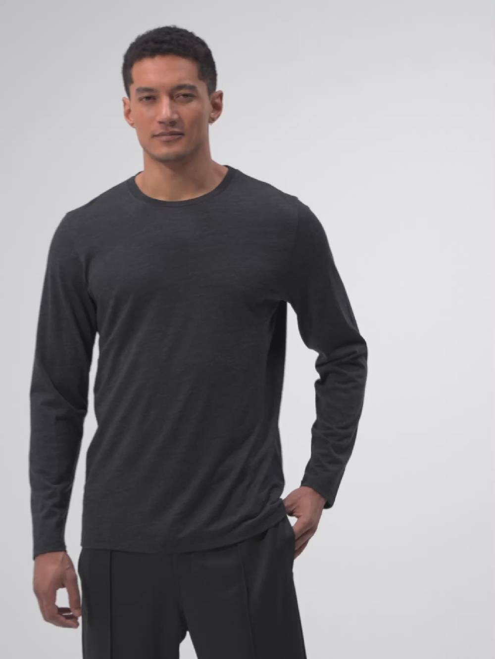 Pinqponq Longsleeve Merino - Dark Grey Melange (Male) Angebote