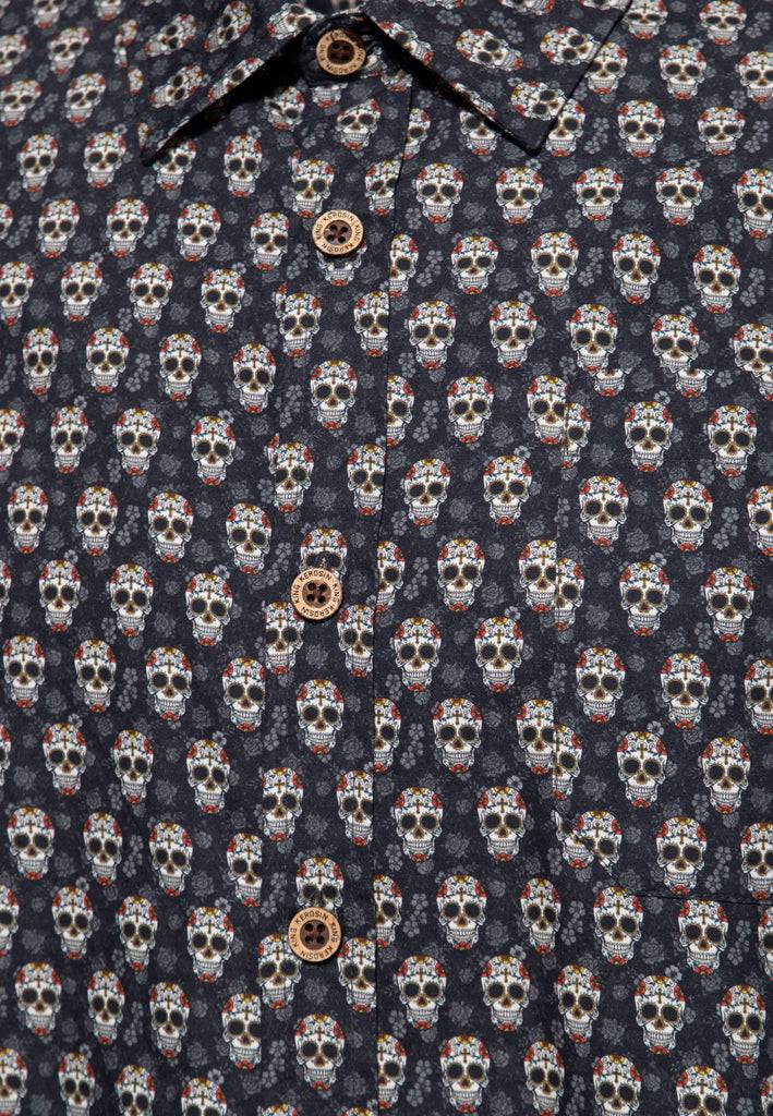 Queen Kerosin Langarmhemd «Calavera» zollfrei