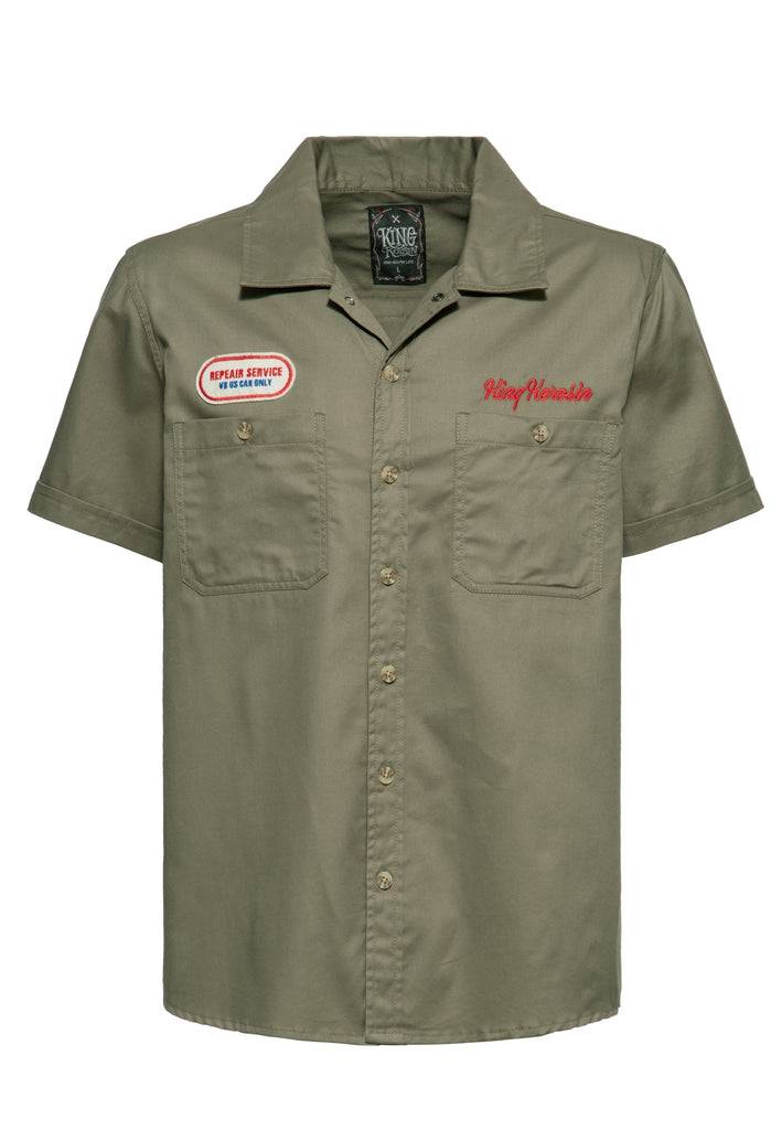 Queen Kerosin Workwear Hemd «Speed Kings» Limitierter Zeitrabatt
