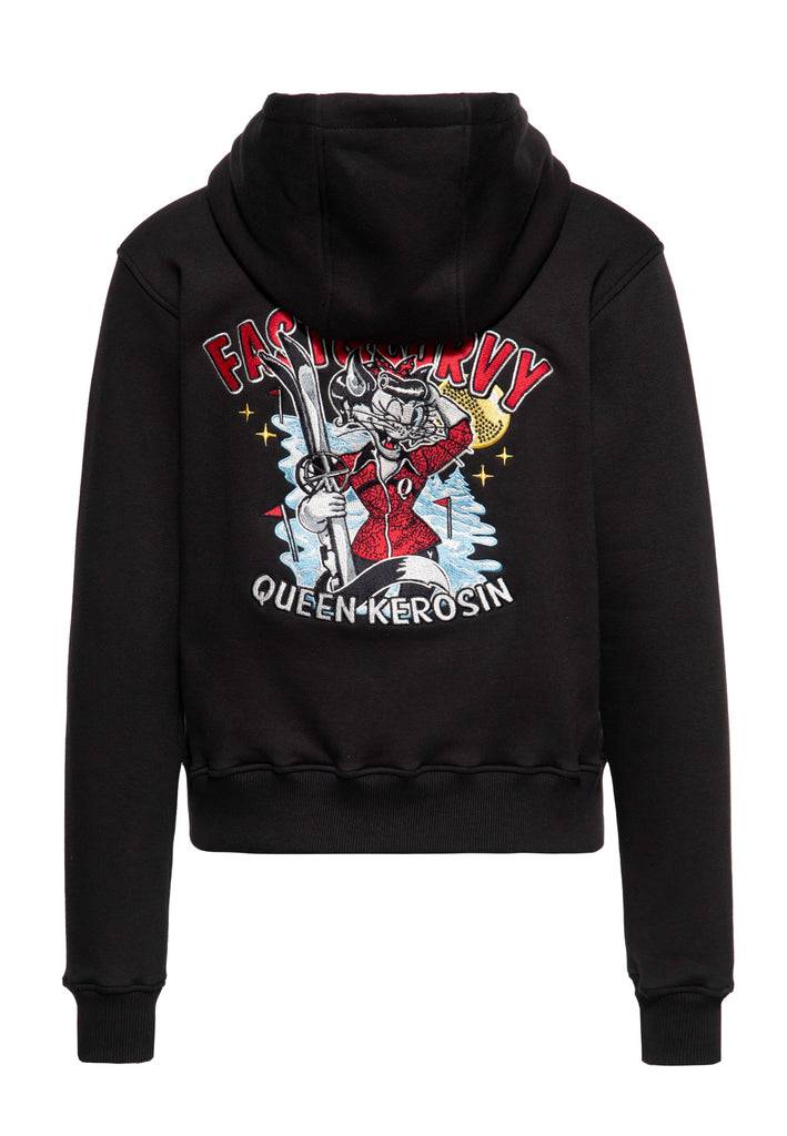 Queen Kerosin Kapuzensweatjacke «Fast & Curvy» Zeitlich begrenztes Angebot