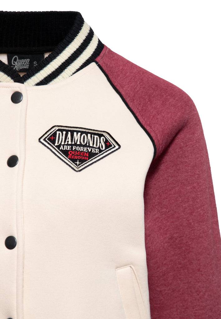 Queen Kerosin College Jacke «Diamonds» Tägliche Deals