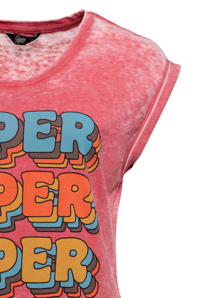 Queen Kerosin Enzym Wash T-Shirt «Super Cutie» Super Sparpreis