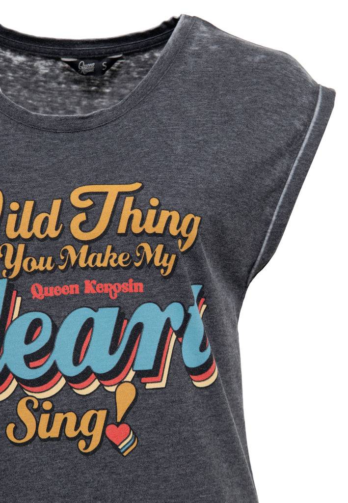 Queen Kerosin Enzym Wash T-Shirt «Wild Thing» Wochenangebot