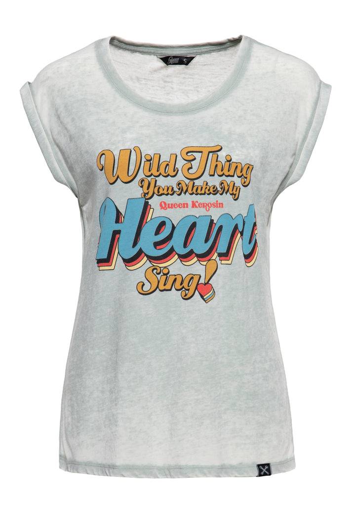 Queen Kerosin Enzym Wash T-Shirt «Wild Thing» Wochenangebot