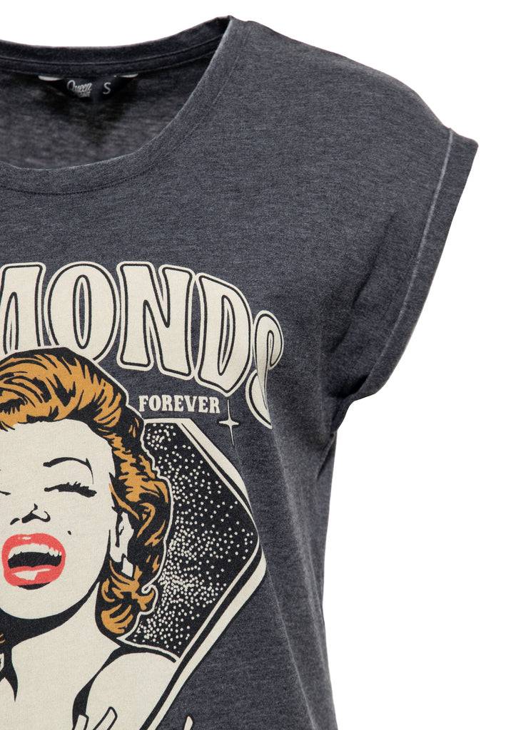 Queen Kerosin Enzym Wash T-Shirt «Diamonds» Kostenlose Rückgabe