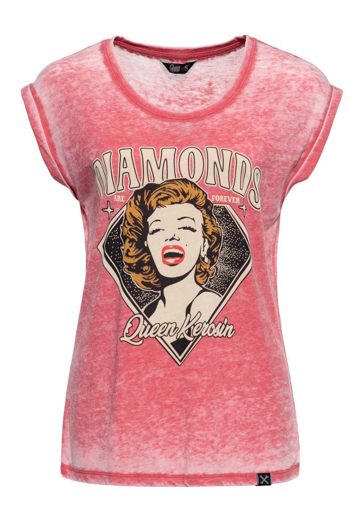 Queen Kerosin Enzym Wash T-Shirt «Diamonds» Kostenlose Rückgabe
