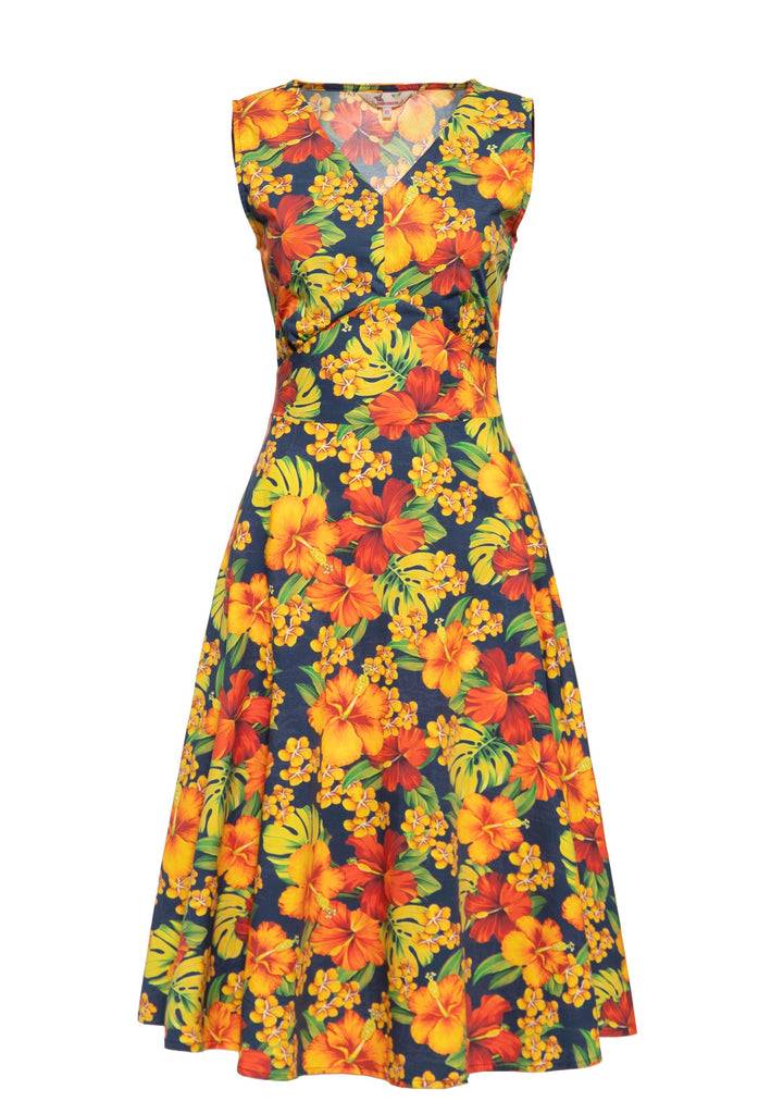 Queen Kerosin Swingkleid «Hibiskus» Sonderangebot der Fabrik