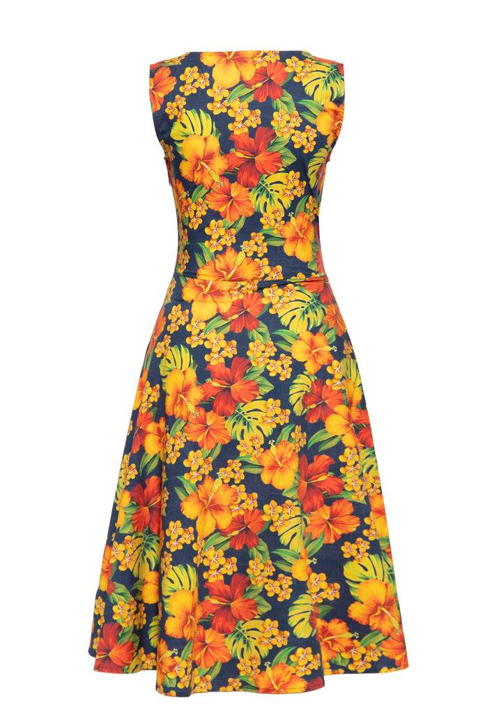 Queen Kerosin Swingkleid «Hibiskus» Sonderangebot der Fabrik