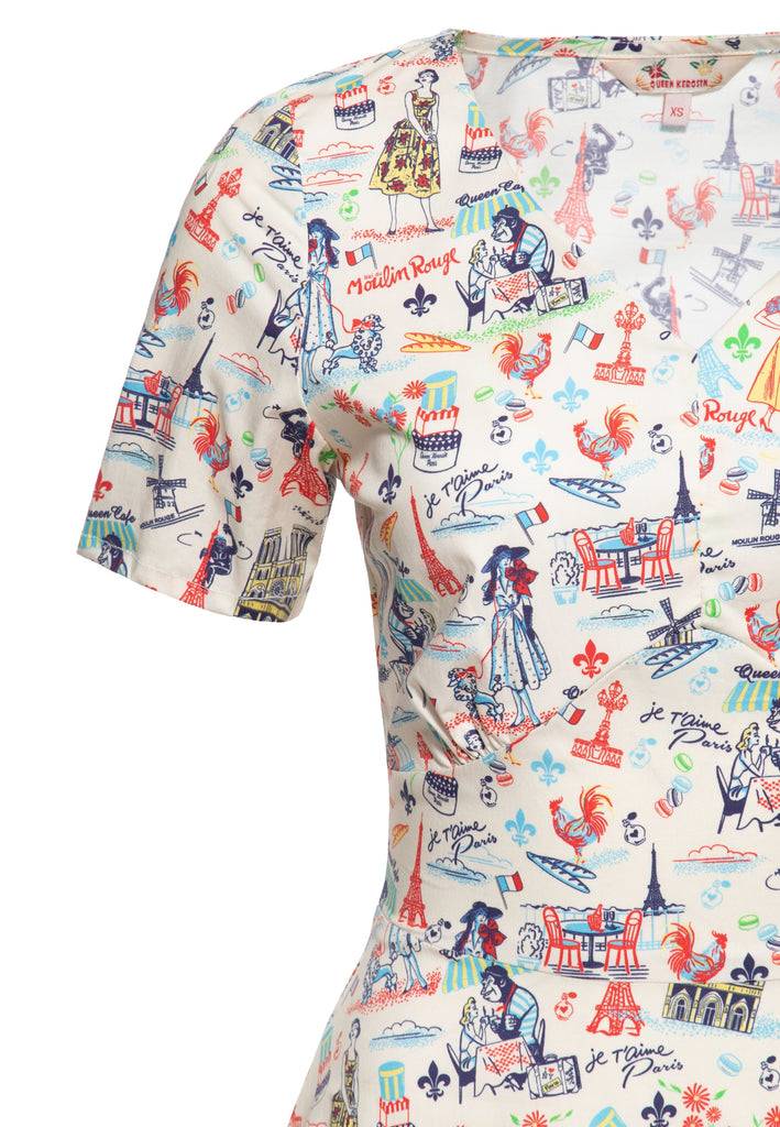 Queen Kerosin Swingkleid «Paris» Super Rabatt