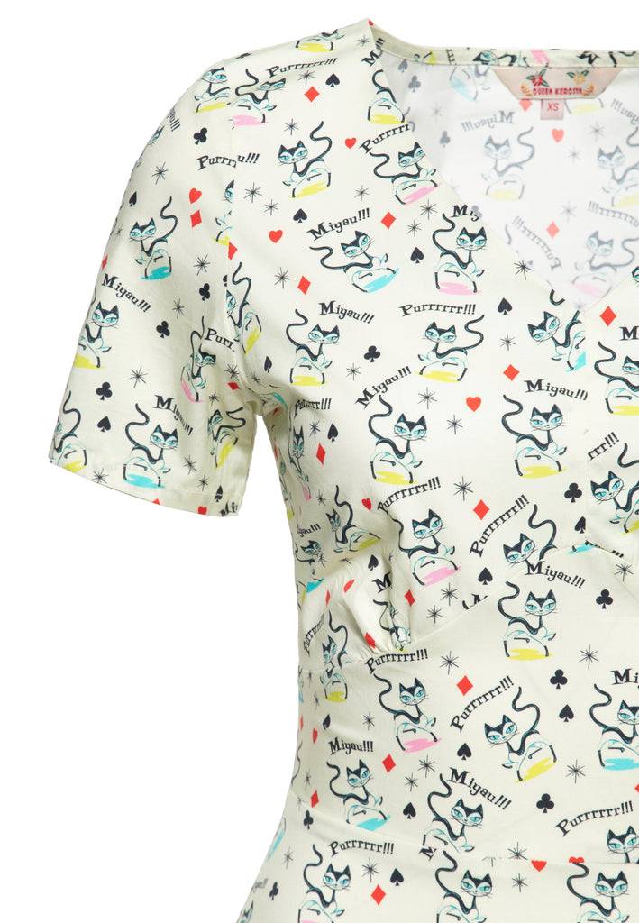 Queen Kerosin Swingkleid «Retro Cats» Riesige Rabatte