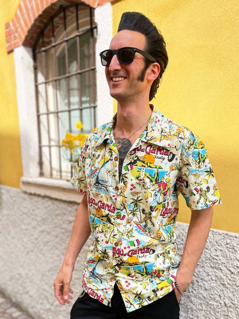 Queen Kerosin Hawaiihemd «Lago di Garda» Kostenloser Versand international