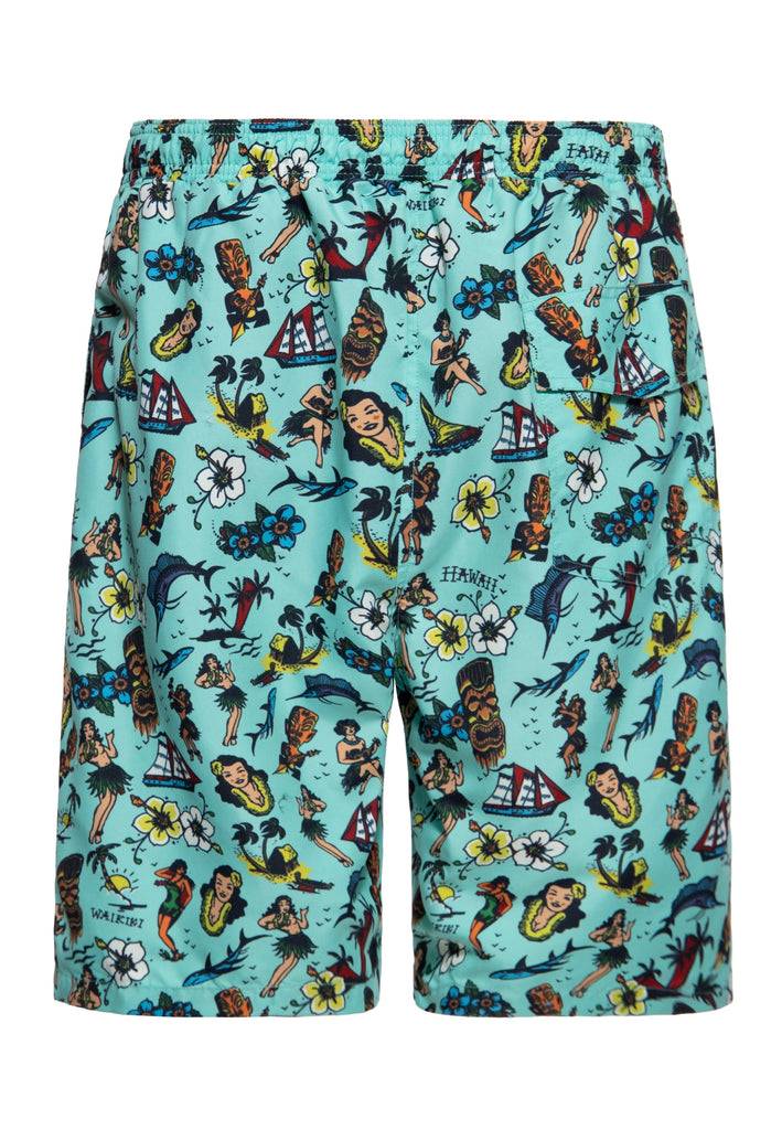 Queen Kerosin Badeshorts «Hawaii» Großer Ausverkauf