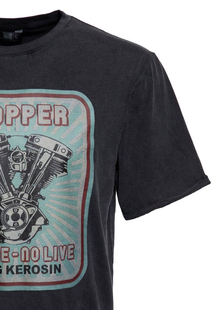 Queen Kerosin Acid-Washed T-Shirt «No Ride No Life» Online Shopping
