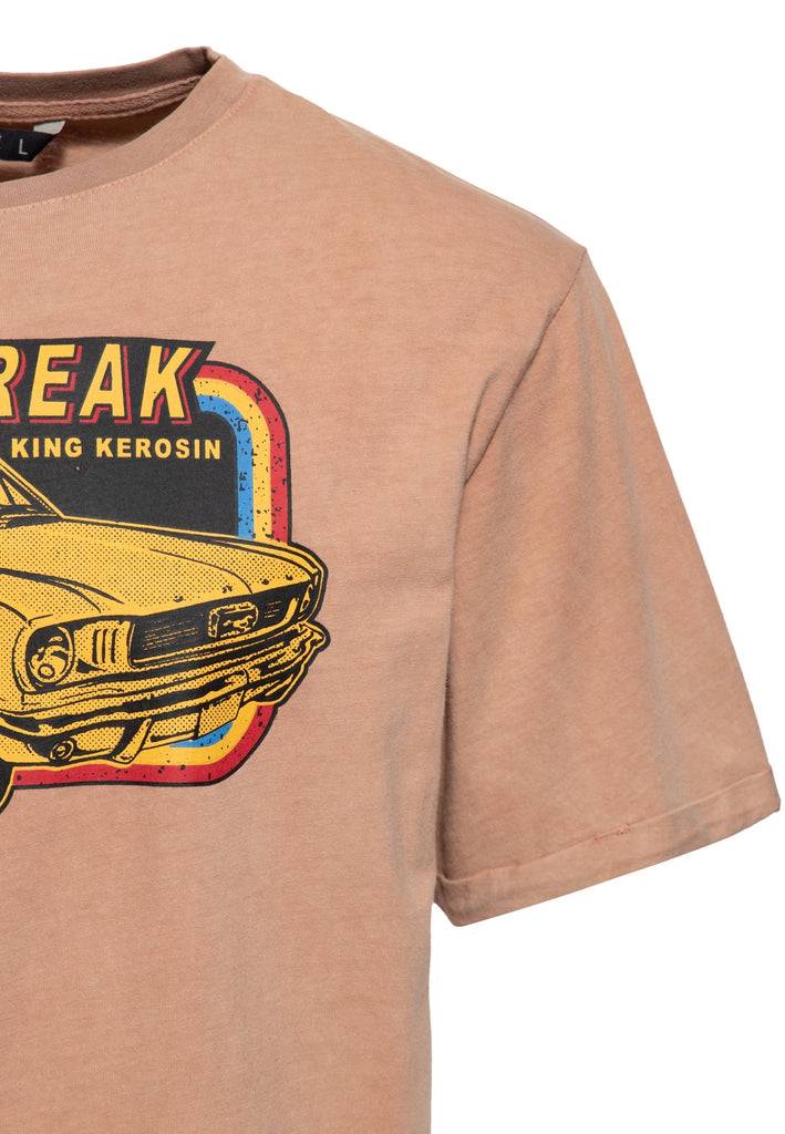 Queen Kerosin Acid-Washed T-Shirt «Speedfreak» Saisonschlussverkauf