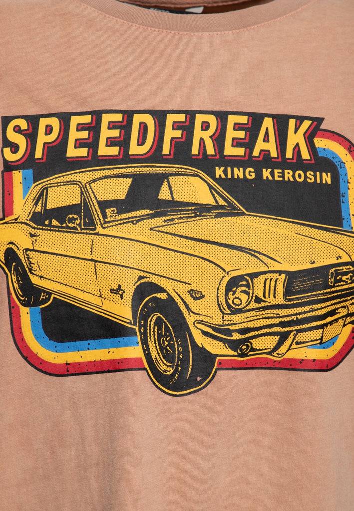 Queen Kerosin Acid-Washed T-Shirt «Speedfreak» Saisonschlussverkauf